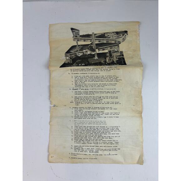 Vintage 1960s Brumberger Tri‑Level Service Station Steel Construction Set w/ Box - Picture 8 of 16